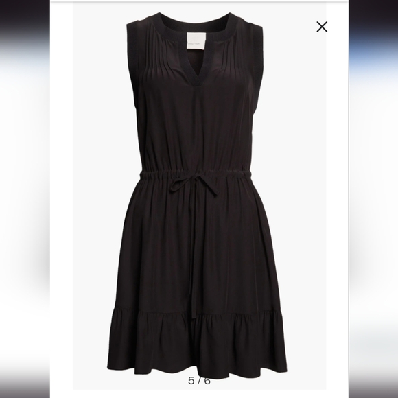 Black Lannah Tie Waist Silk Dress - Picture 5 of 13